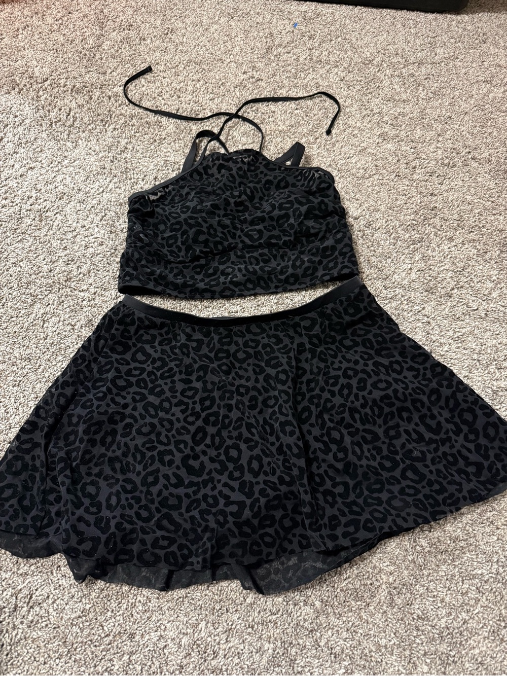 torrid Black Leopard Velvet Bikini Set
